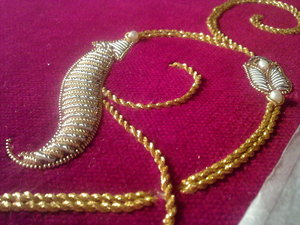 Красный, подарок митрополиту Меркурию, шитье шнурами и канителью (12)